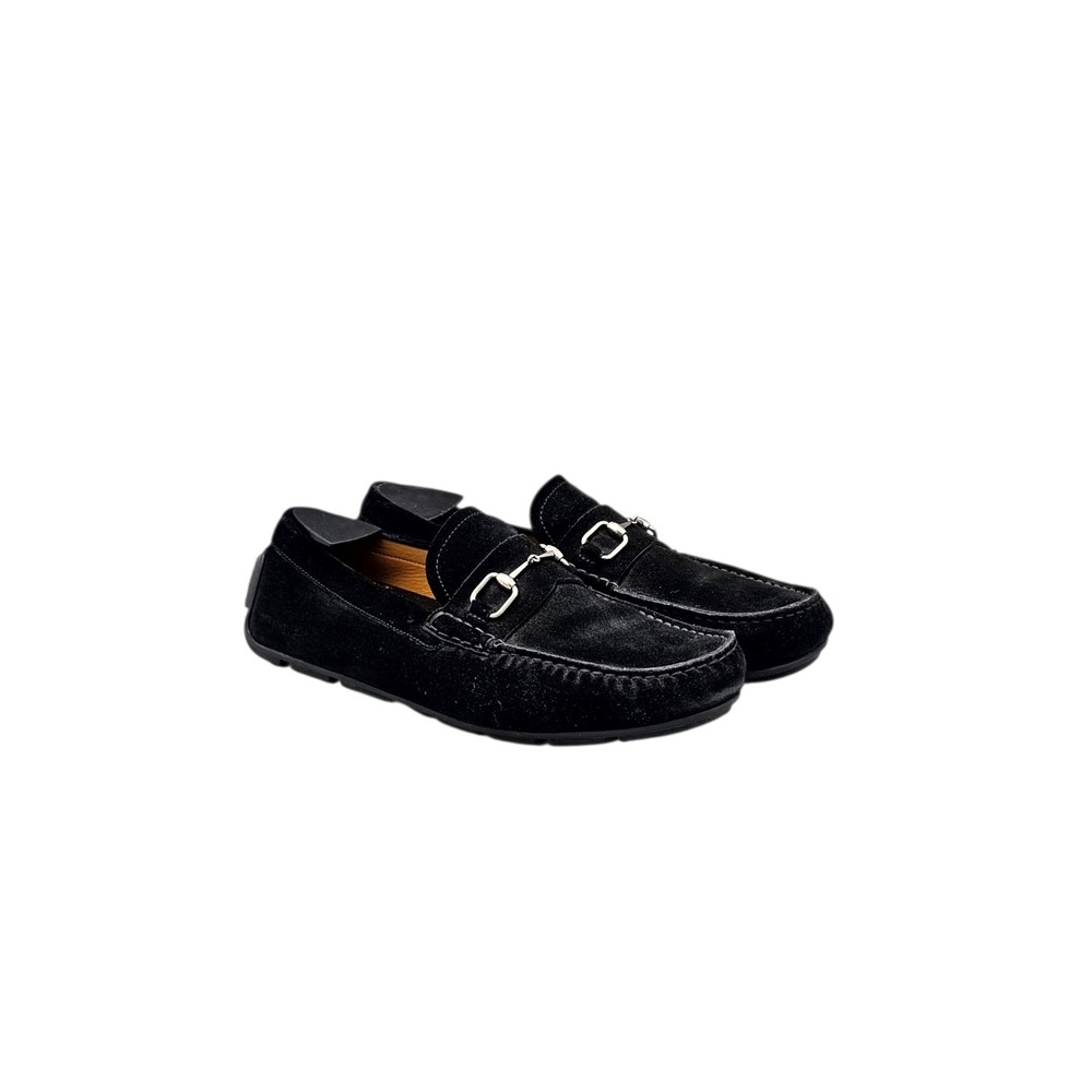 Gucci Men's Size 10.5 G EUC Black Suede Horsebit Drivers Loafers Dress Shoes